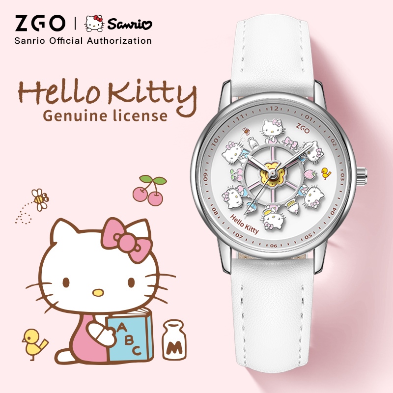 ZGO Sanrio Hello Kitty Women's Watch Student Exam Watch Rotating