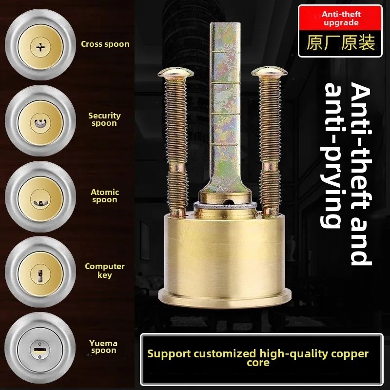 Exterior Security Door Lock Set - Anti-Theft Mechanical Lock With 2 Copper Keys For Gates & Fences