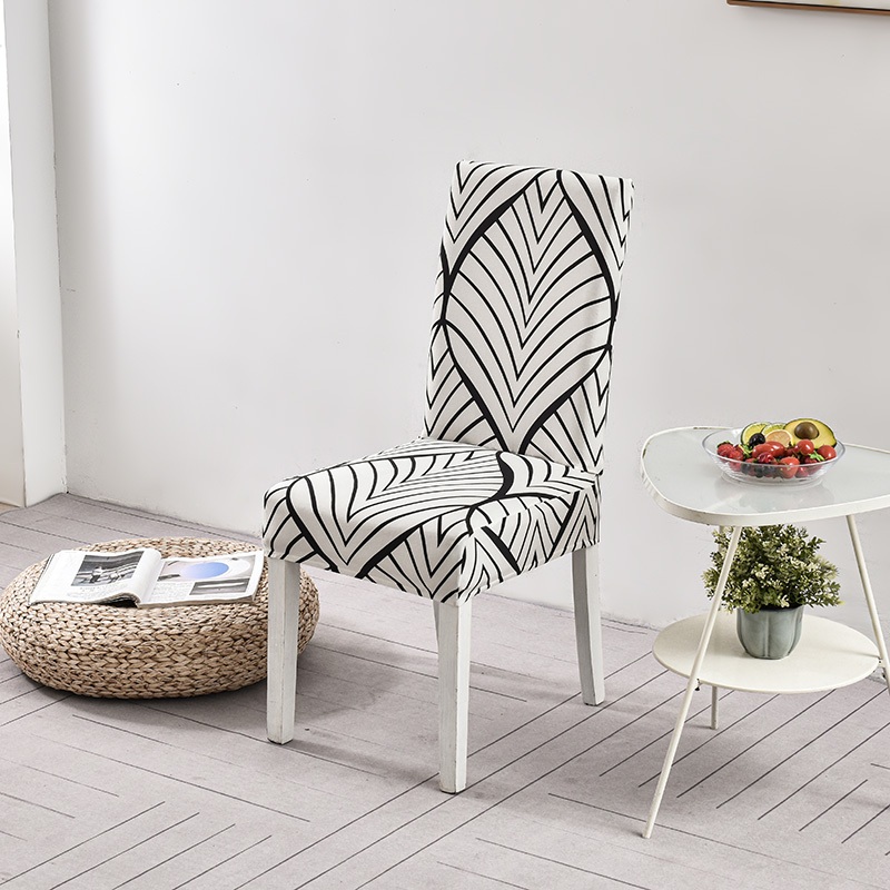 Printed Chair Cover Elastic Seat Chair Covers Removable Chair Slipcover For Wedding Hotel Banquet Dining Room Office Home Decor