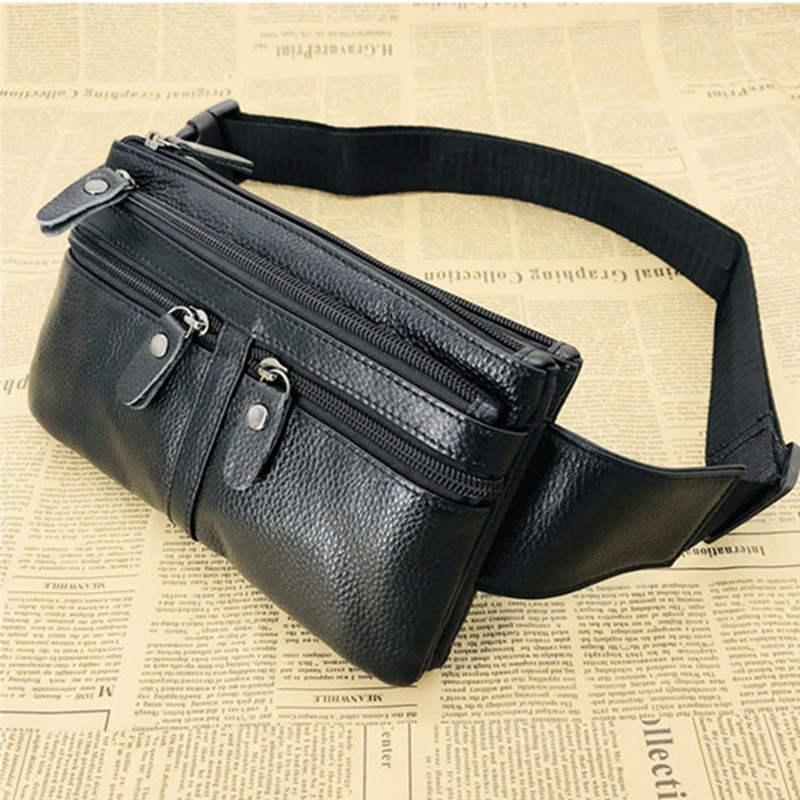 Genuine leather waist bag on sale