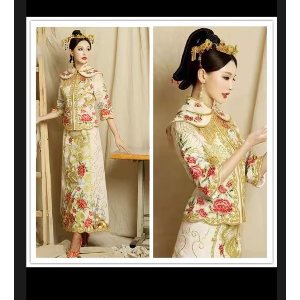 Low Price Bride New Style Wedding Wedding Dress Dragon Phoenix Wedding Dress Dress Stage Performance Dress Dress Shopee Singapore