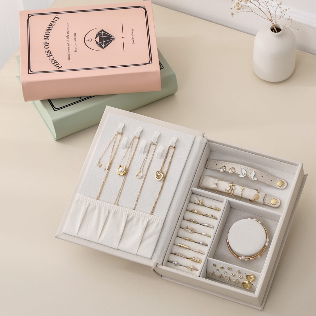 CASEGRACE Jewellery Box Organizer PU Leather Diary Jewelry Box