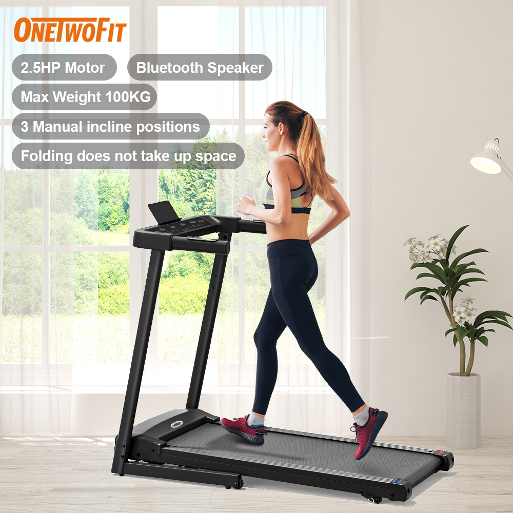 OneTwoFit Upgraded Foldable 2.5HP Treadmill home with Bluetooth walking machine Multifunctional Silent Treadmill Gym Equipment OT059801 Shopee Singapore