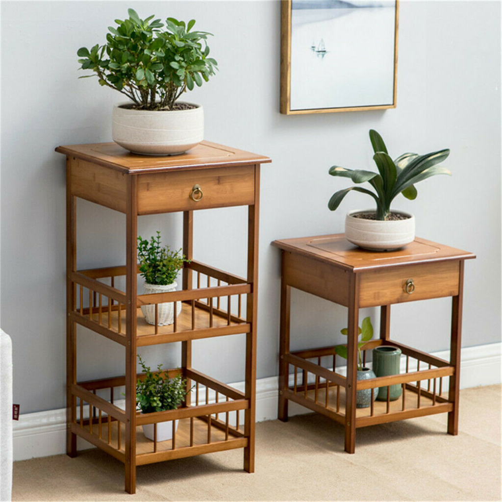 2/3 Tier Vintage End Table Nightstand Tall Slim Side Couch Table Stand ...