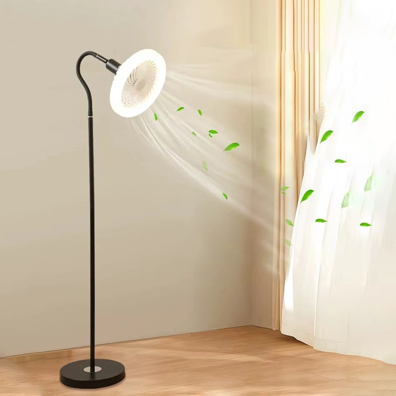 Rotating Fan Floor Lamp Stepless Dimmable Led Standing Light With ...