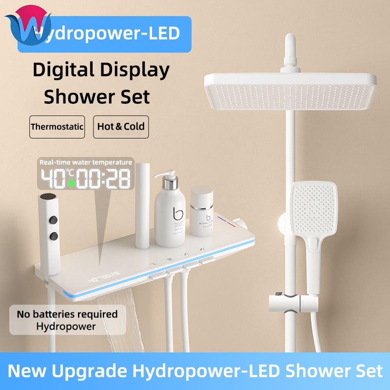 Hydropower LED Shower Set Constant Temperature/Hot & Cold Digital ...