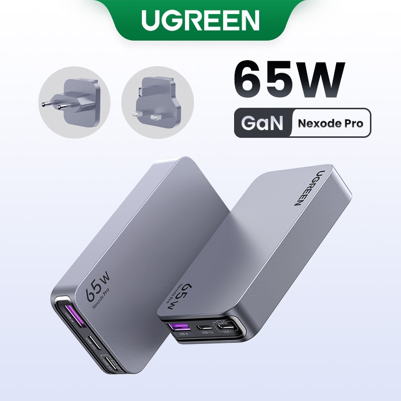 UGREEN GaN 65W Ultra-thin Fast Charger Adapter 3-Port GaN Compact Fast ...