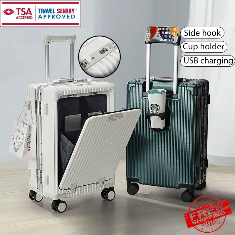 20/24 Inch Luggage Carry On with Front Laptop Compartment Lightweight ...