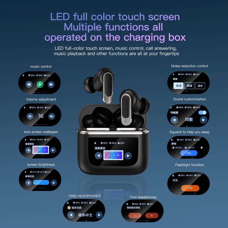 NOVI V8 Wireless Bluetooth earphones TWS 5.3 HIFI Sound touch stereo ...