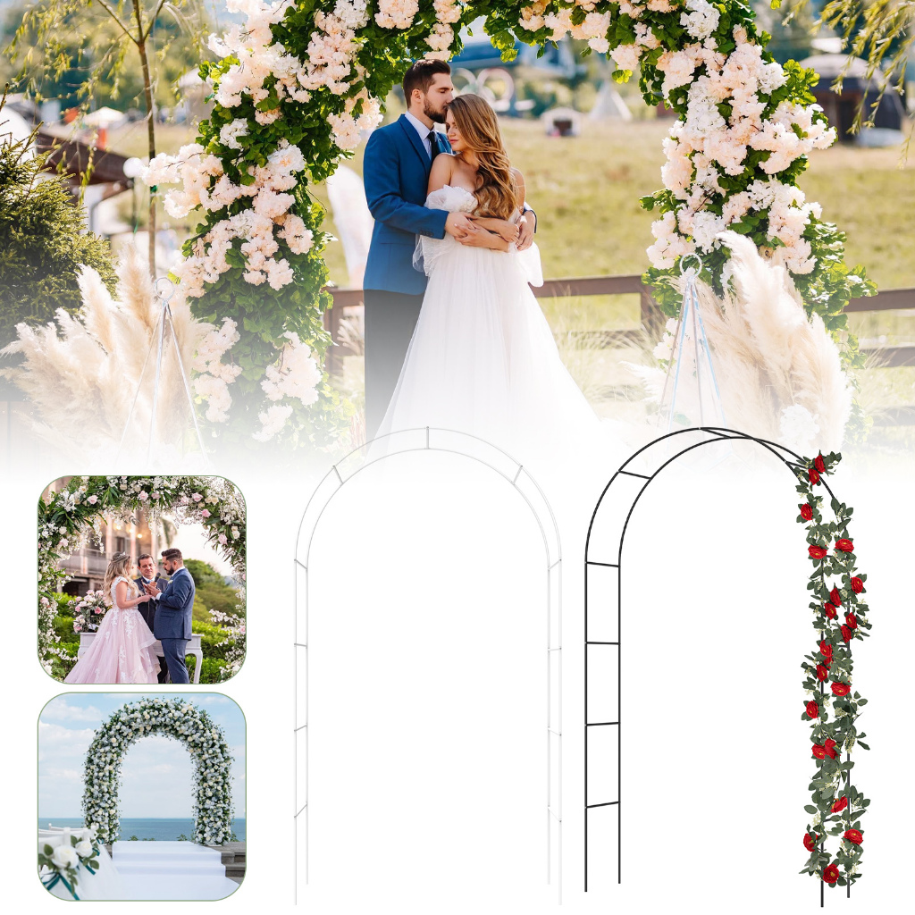Metal Garden Arch Large Iron Plant Trellis Reusable Wedding Arch for ...