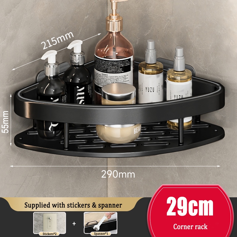 [SG Stock] Bathroom rack toothbrush cosmetics storage rack drill-free ...