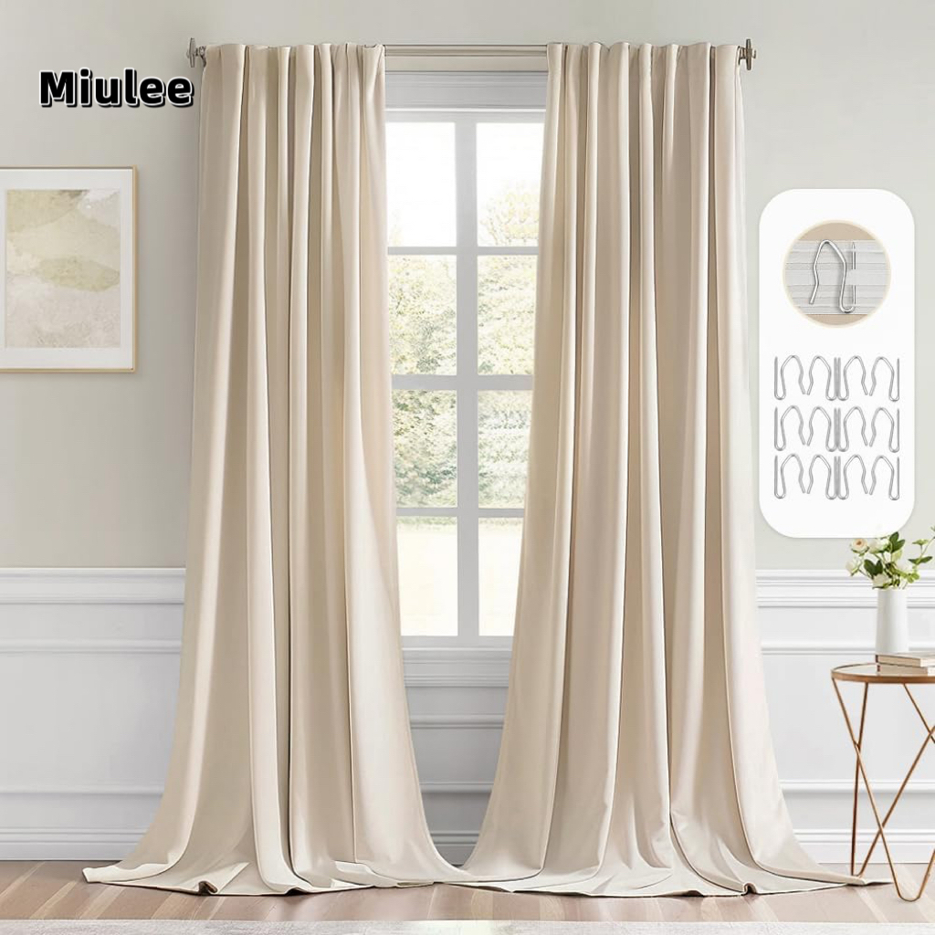 Custom Size Plain Minimalist Blackout Curtain Universal Fit for Curtain ...