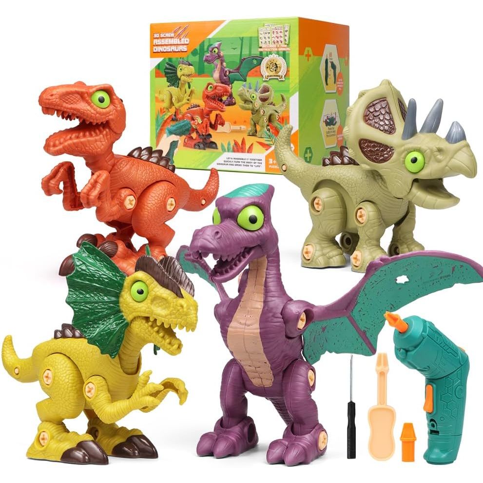 Take Apart Dinosaur Toys for Boys Age Year Old Boy Kids  Learning Educational STEM Construction Building Kit Tool Set Best Gift for 