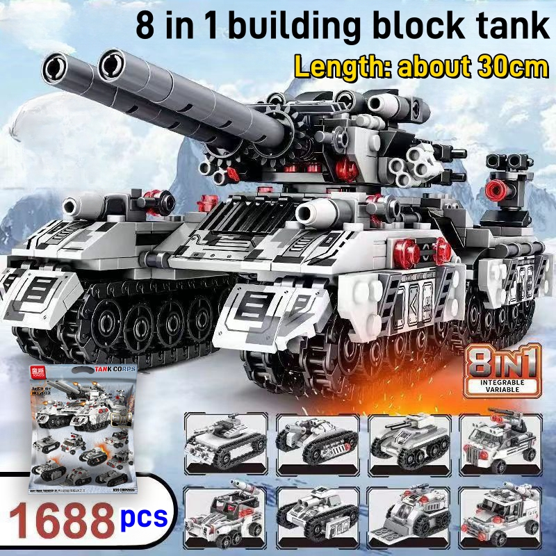 8-in-1 Large Tank Building Block Toy Educational Toy for Kids ...