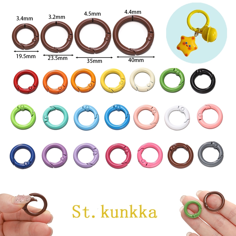 ST.KUNKK Colorful Spring Buckle Spring Key Ring for DIY Key Ring Bag ...