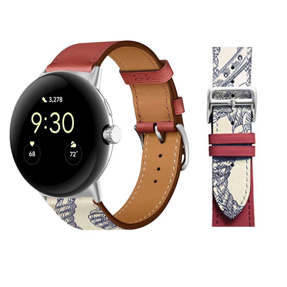 PU Leather Band For Google pixel watch 3 2 strap contrasting wristband smartwatch belt Bracelet google Pixel Watch Strap Accessories Shopee Singapore