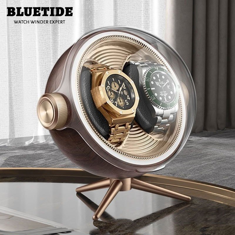 SG Delivery BLUETIDE watch winder automatic box for 1 2 glow automatic watch winding box withes silent motor watches shaker