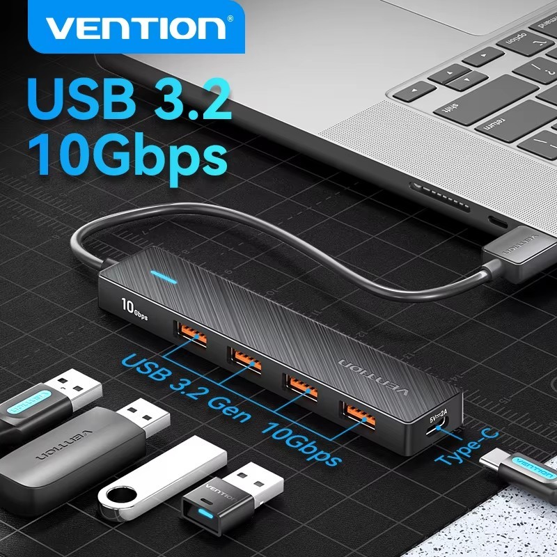 Vention Usb / Type C Hub 4*USB Port USB 3.2 10Gbps for Laptop Multi ...
