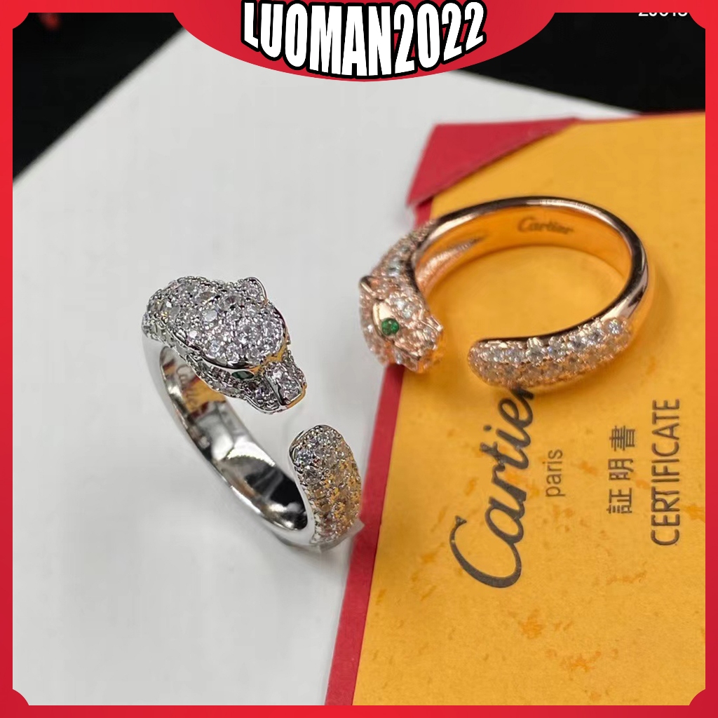 Cartier Leopard Diamond Fashion Ring Shopee Singapore