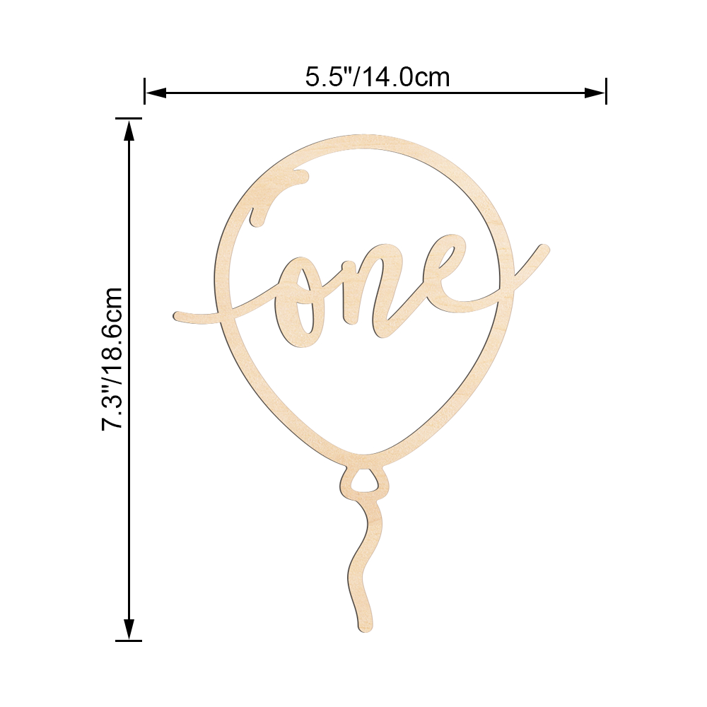 One/Two Balloon shaped Cake Topper Birthday Wood Cake Topper for Boys ...