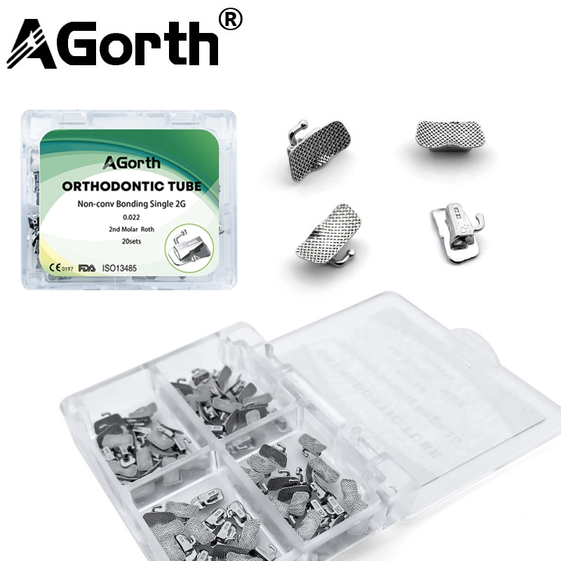 AGorth 20Sets/Box Dental Orthodontic Buccal Tube Bondable Non ...