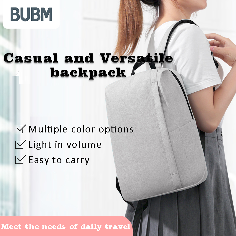 BUBM solid color casual backpack Waterproof material large capacity can accommodate backpack Shopee Singapore