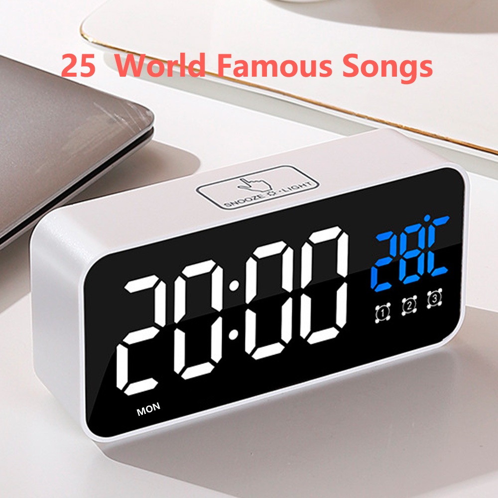 [ Rechargeable Clock Super Loud ] Portable Alarm Clock Battery Operated ...
