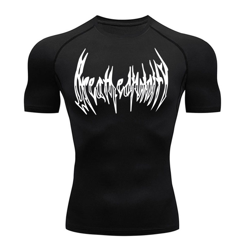 Breathe Divinity サーマル Tシャツ Breathedivinity Gym T-shirt Men's Muscle Shirt Compression Short