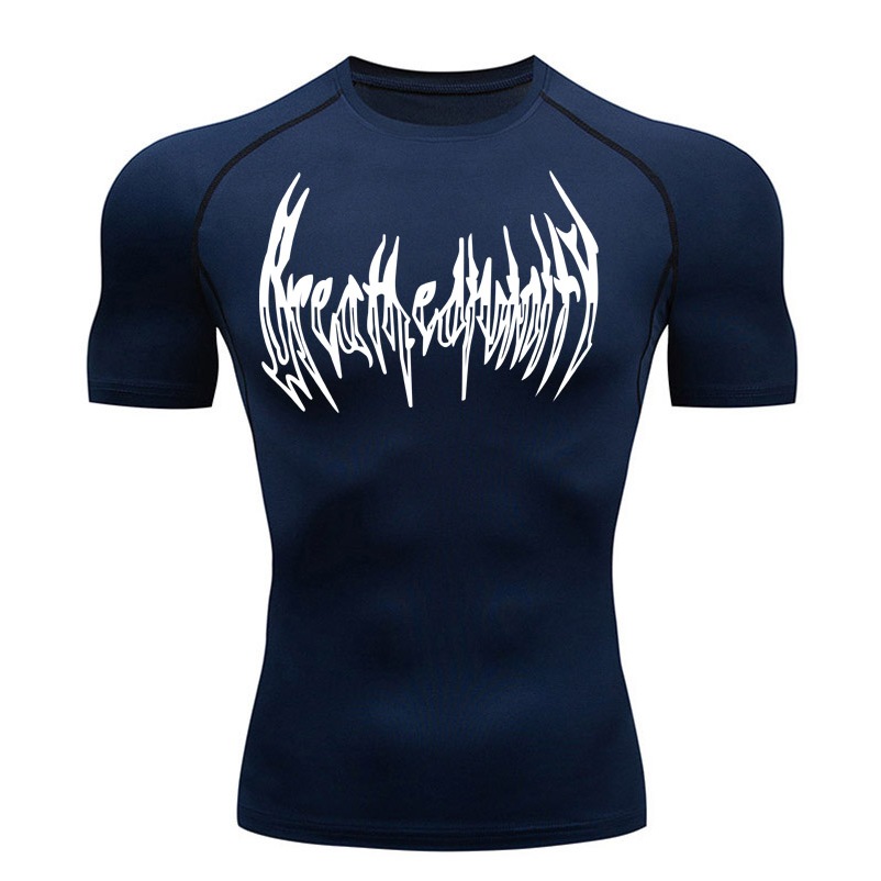 Breathedivinity Gym T-shirt Men's Muscle Shirt Compression Short