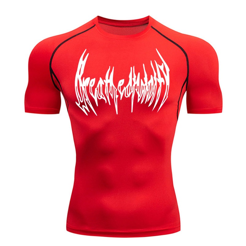 Breathedivinity Gym T-shirt Men's Muscle Shirt Compression Short