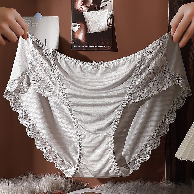 3PCS/Set Sexy Luxury Plus Size Lace Briefs Women Pure Cotton Breathable  High Waist Panties Silk Satin Sexy Lingerie Female Briefs Comfort  Underpants | Shopee Singapore