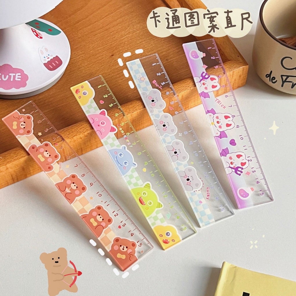Cute Cartoon Ruler 15cm Scale Ruler Measurement Painting Ruler High ...