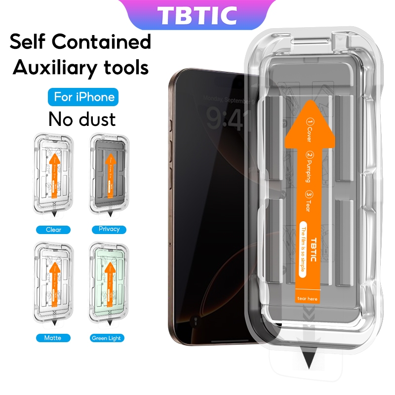 TBTIC Full Coverage Clear Matte Privacy Tempered Screen For IPhone 18 ...