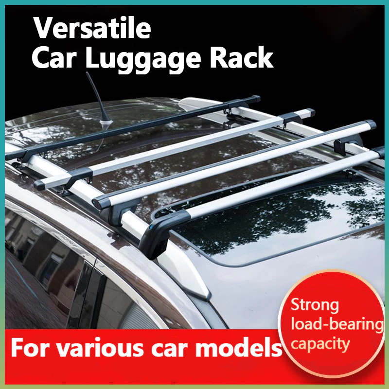 53" Aluminum Roof Rack Cross Bars Pair - Universal Cargo Luggage Carrier With Mounting Hardware, Silver