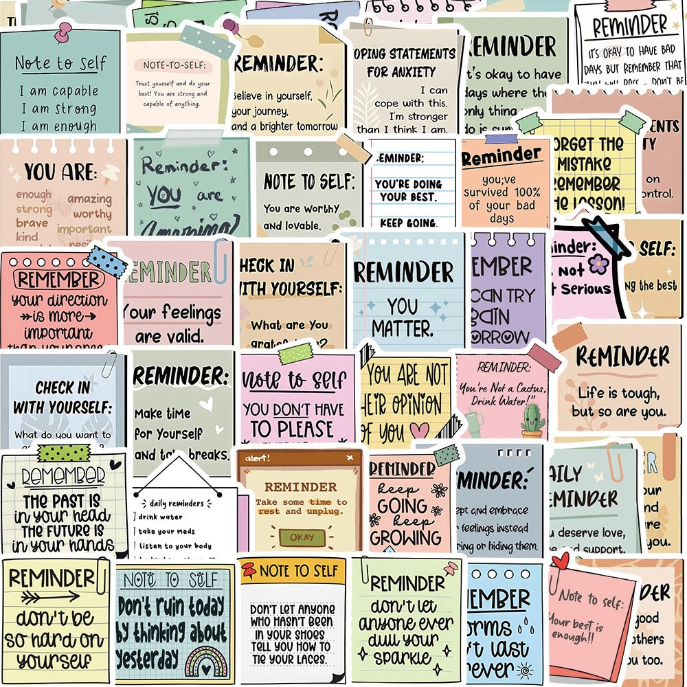 50PCS Reminder Stickers for Teachers Students Self Motivational ...