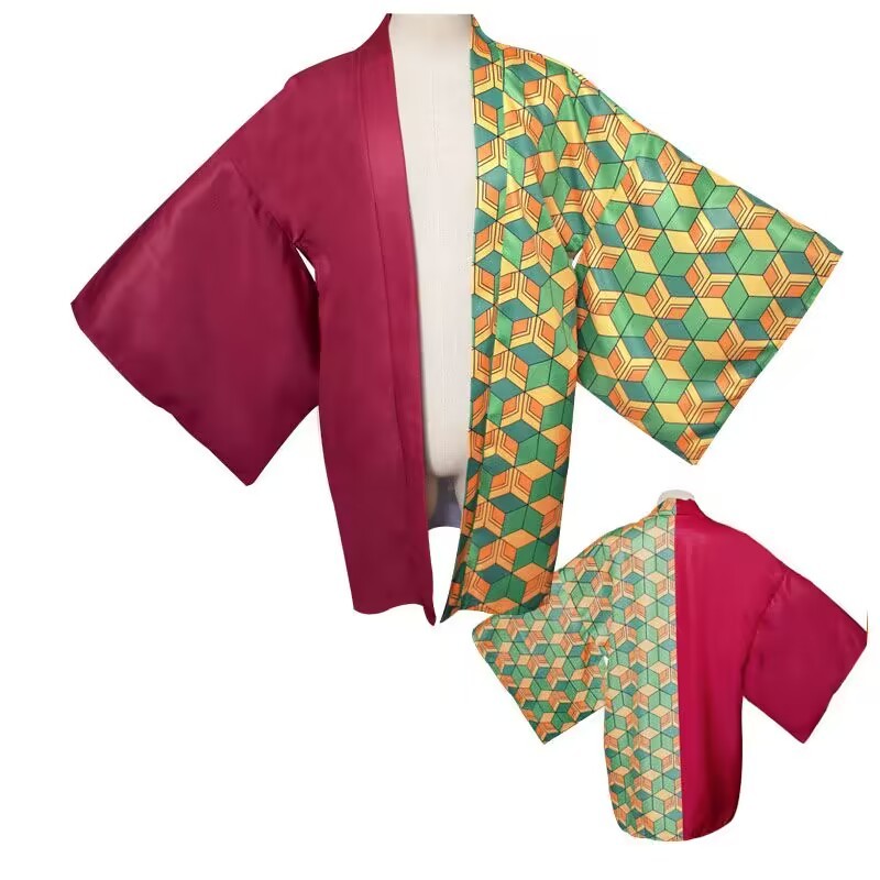 Tueur De Démons Kimetsu No Yaiba Haori Kimono Cosplay Costume Agatsuma Zenitsu Kochou Shinobu Manteau D’ete Chemise Anime Vetements