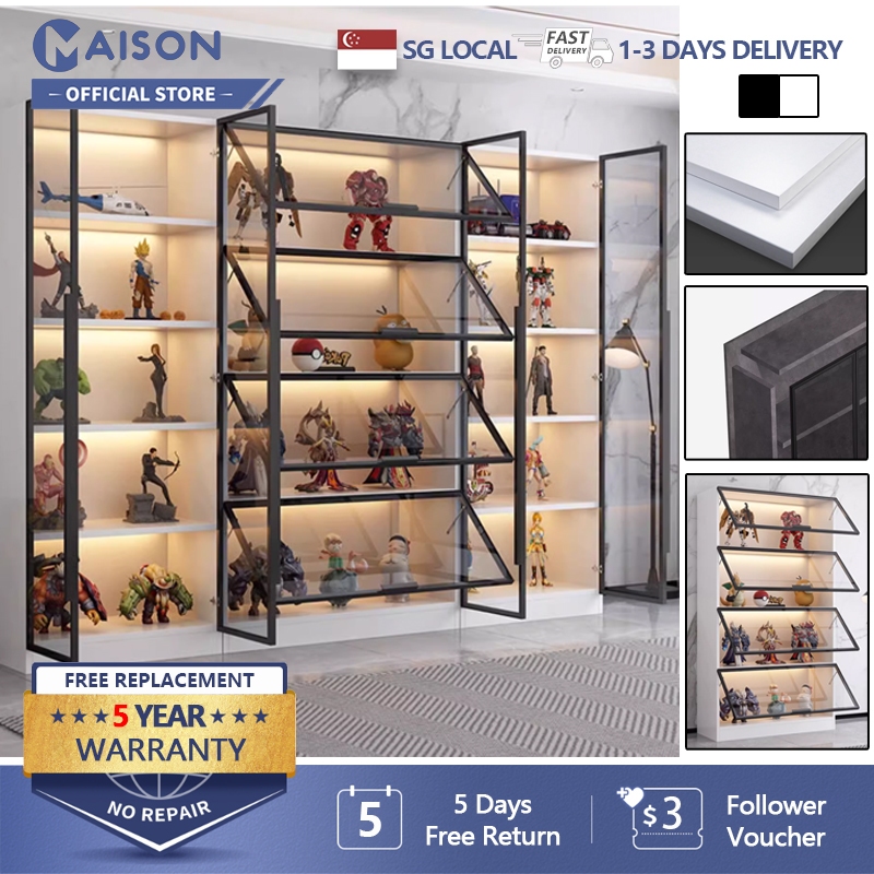 Transparent Shelf Home Display Light Glass Door Handheld Cabinet ...