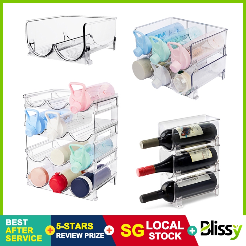 Stackable Water Bottle Organiser Acrylic Bottle Holder Fridge Wine ...