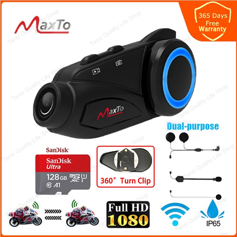 New Maxto M3 Motorcycle Helmet Camera 360° Shooting Video HD Wide Angle ...
