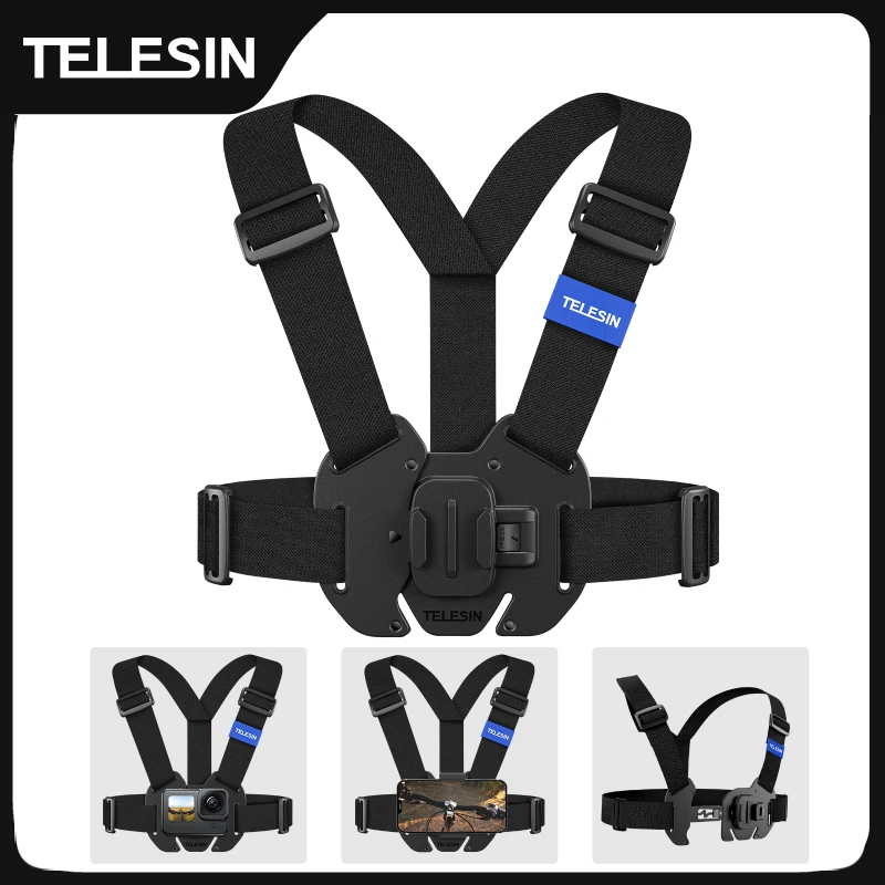 TELESIN Chest Strap Mount Waistcoat Belt Mount for GoPro Hero 13 12 11 ...
