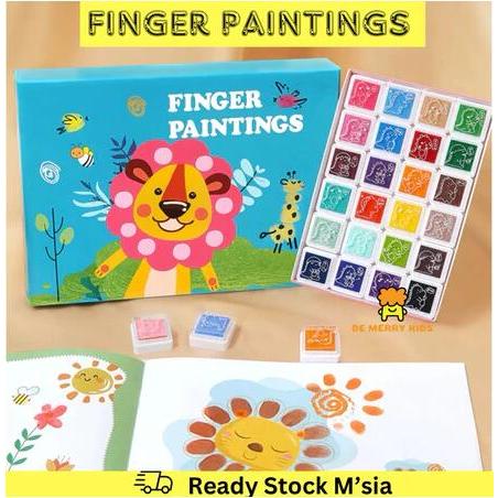 Finger Painting Art Kit Set/12&24 Colors Stamp Pad/DIY Art Craft Kid ...