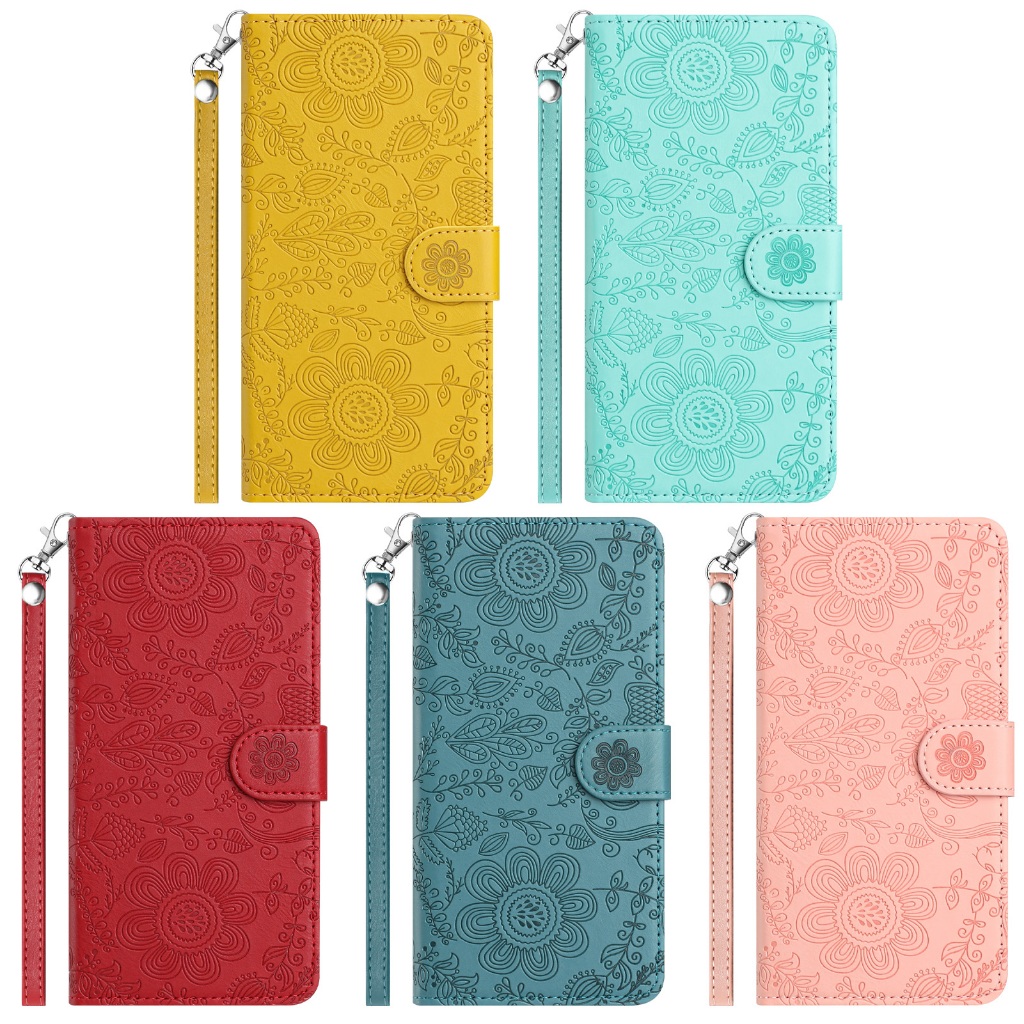 Embossing Leather Flip Case For iPhone 16 15 14 13 12 11 Pro Max 16Plus