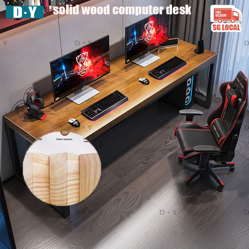 DXY Solid Wood Computer Modern Minimalist Desk Workbench Home Bedroom ...