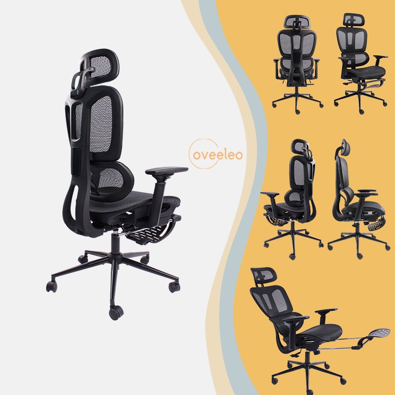 Ergonomic Chair Lumber Adjust Computer Chair Full Mesh Study Gaming ...
