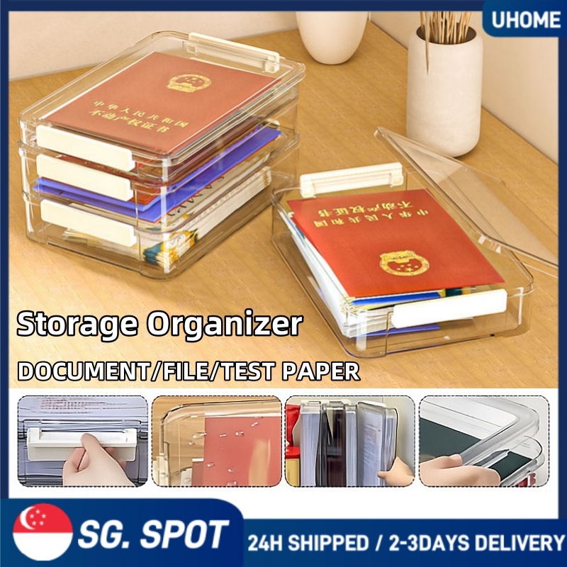 【SG READY STOCK】Large Capacity Document Storage Box Paper File Folder ...