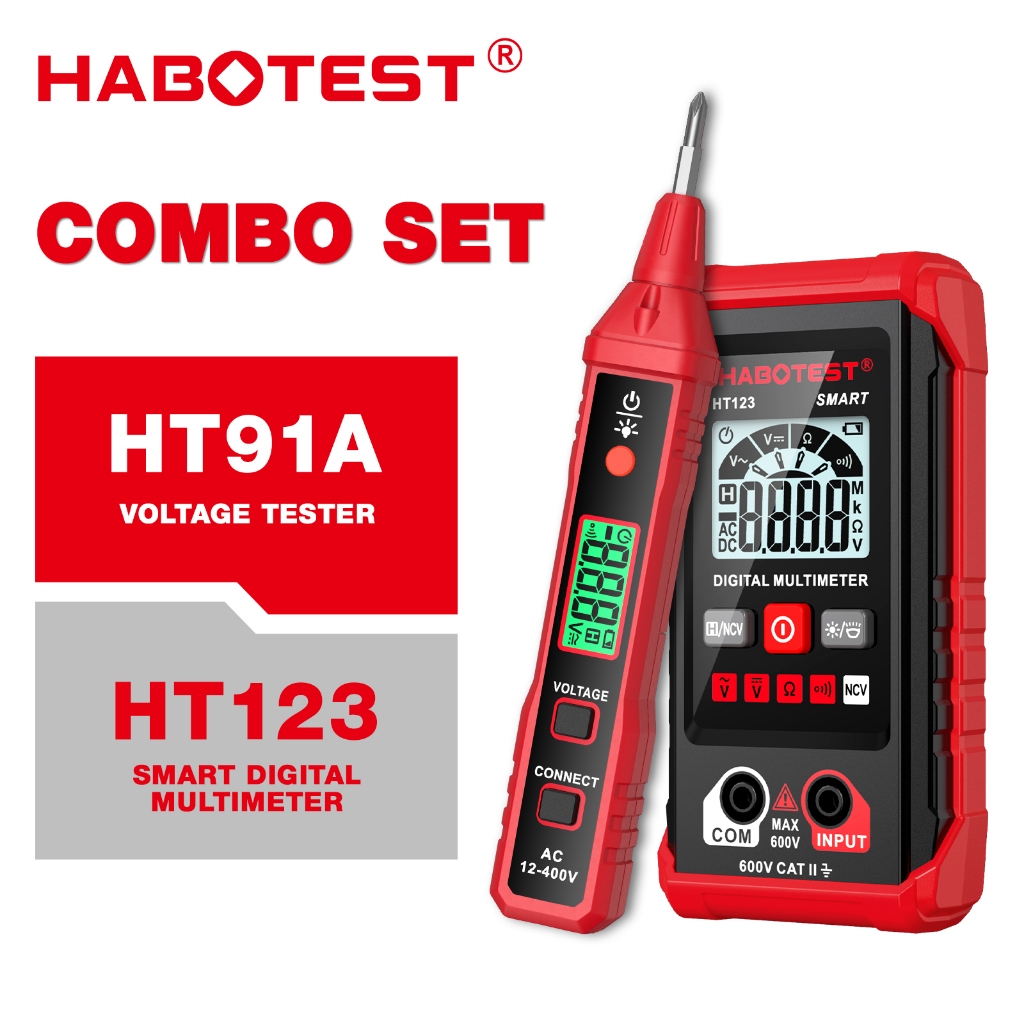 HABOTEST HT123+HT91A Set Digital Multimeter DC/AC Intelligent ...