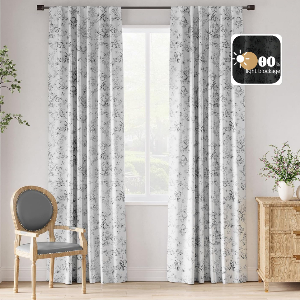 Blackout Floral Curtain For Living Room Bedroom 80 Blackout Window