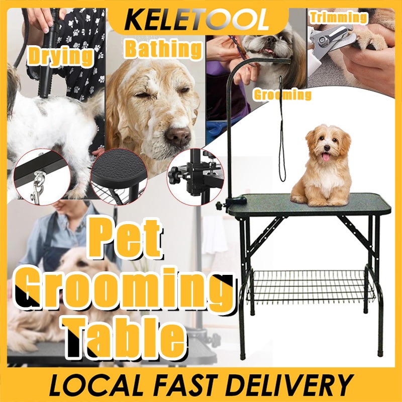 Pet Grooming Table Cat Dog Grooming Table Foldable Sturdy Adjustable Photo Inspiration
