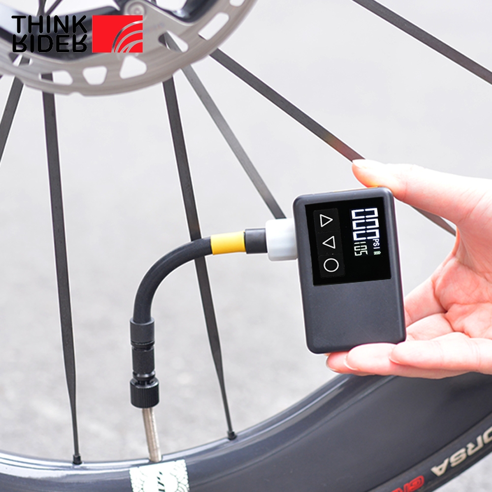 ThinkRider Bicycle pump Mini electric pump 120PSI MTB Road bike Portable pump Emergency outdoor riding Bicycle accessories Shopee Singapore