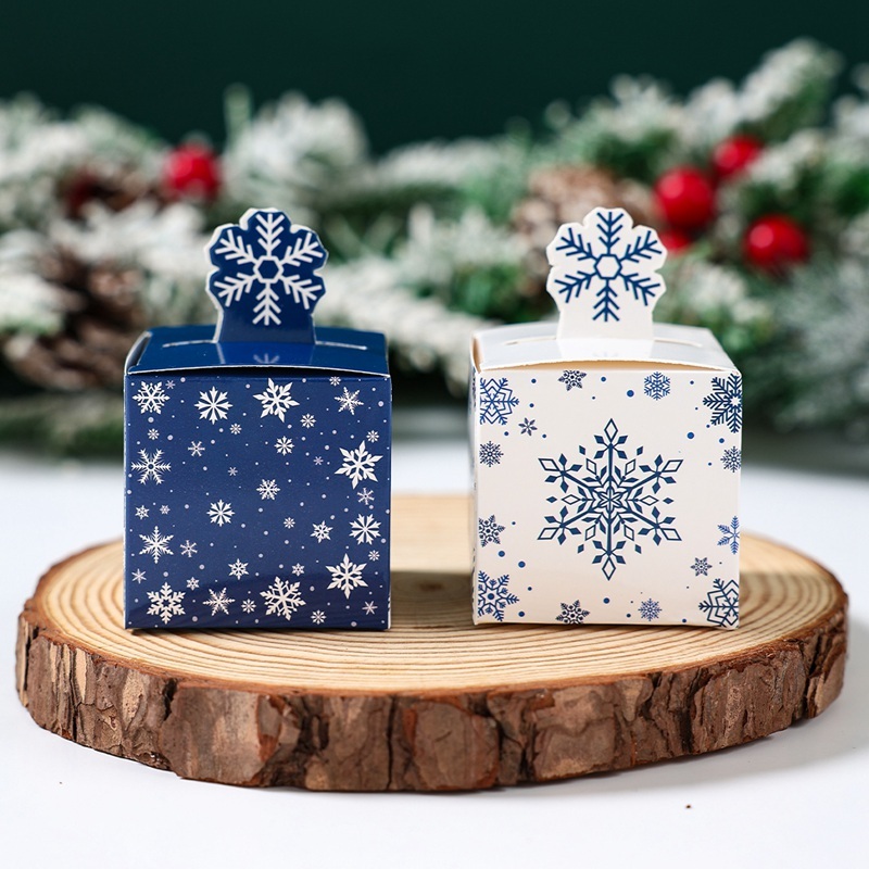 24pcs/set Blue Snowflake Box Christmas Box Cookie Box 3D Snowflake ...